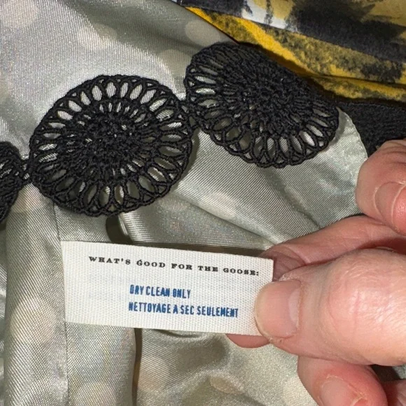 Leifsdottir Bellis brushstroke Yellow and Black Floral Dress - Picture 8 of 16